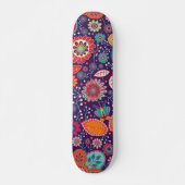 Farbenfrohe Moderne Girl-Floral Muster Skateboard (Vorne)