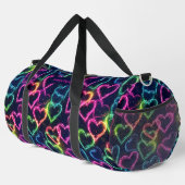 Farbenfrohe Moderne Girly Neon Liebe Personalisier Duffle Bag (Rechte Ecke)