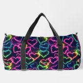 Farbenfrohe Moderne Girly Neon Liebe Personalisier Duffle Bag (Rückseite)