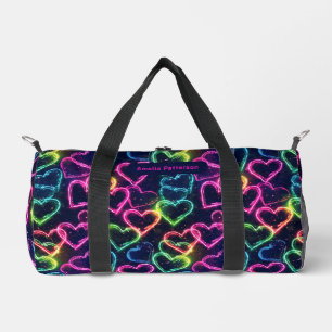 Farbenfrohe Moderne Girly Neon Liebe Personalisier Duffle Bag