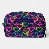 Farbenfrohe Moderne Girly Neon Liebe Personalisier Waschbeutel (Vorderseite)