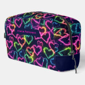 Farbenfrohe Moderne Girly Neon Liebe Personalisier Waschbeutel (Rechte Ecke)