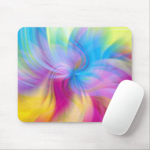Farbenfrohe moderne Glam Pink Blue Swirl Mousepad