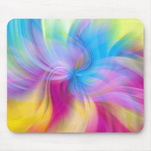 Farbenfrohe moderne Glam Pink Blue Swirl Mousepad (Vorne)