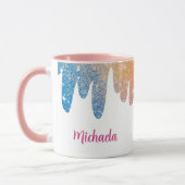 Farbenfrohe moderne Glitzer Personalisiert Tasse (Links)