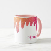 Farbenfrohe moderne Glitzer Personalisiert Tasse (VorderseiteRechts)