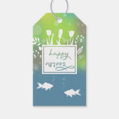 Farbenfrohe moderne, glückliche Noroz-Briefe Fisch Geschenkanhänger (Vorderseite)