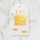 Farbenfrohe moderne, glückliche Noroz-Briefe Fisch Geschenkanhänger (Vorderseite)