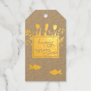 Farbenfrohe moderne, glückliche Noroz-Briefe Fisch Geschenkanhänger