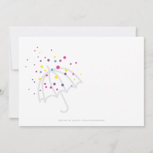 Farbenfrohe, moderne grüne Baby Sprinkle Einladung (Rückseite)