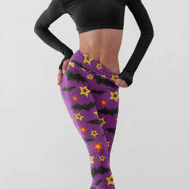 Farbenfrohe Moderne Halloween Bat Star Muster Capri Leggings