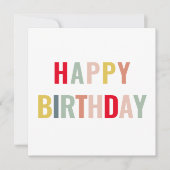 Farbenfrohe moderne Happy Birthday | Fetttypografi Einladung (Vorderseite)