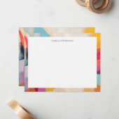 Farbenfrohe, moderne, helle Abstrakte Grenze Mitteilungskarte (Vorderseite/Rückseite Beispiel)