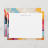 Farbenfrohe, moderne, helle Abstrakte Grenze Mitteilungskarte (Vorne/Hinten)