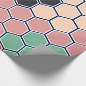 Farbenfrohe, moderne Hexagons-Muster Geschenkpapier (Ecke)