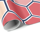 Farbenfrohe, moderne Hexagons-Muster Geschenkpapier (Rolleneckpunkt)