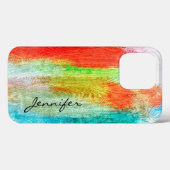 Farbenfrohe moderne Holzkörner - Look #2 Case-Mate iPhone Hülle (Rückseite (Horizontal))