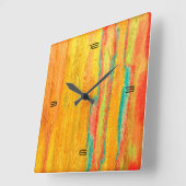 Farbenfrohe, moderne Holzkörnerkleidung #5 Quadratische Wanduhr (Winkel)