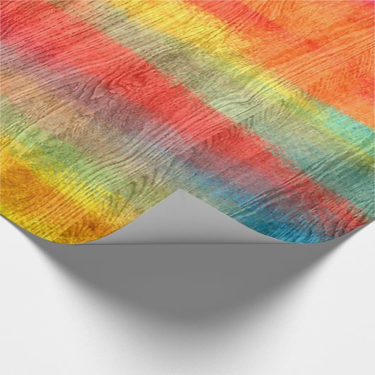 Farbenfrohe, moderne Holzkörnerkleidung #7 Geschenkpapier (Ecke)
