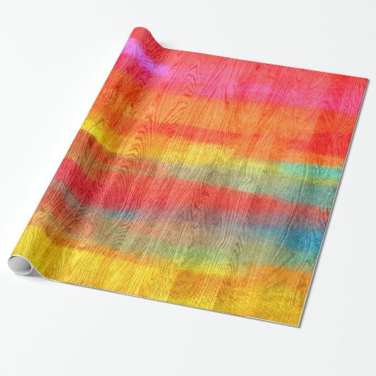 Farbenfrohe, moderne Holzkörnerkleidung #7 Geschenkpapier (Ungerollt)