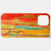 Farbenfrohe, moderne Holzkörnerkleidung Case-Mate iPhone Hülle (Rückseite (Horizontal))