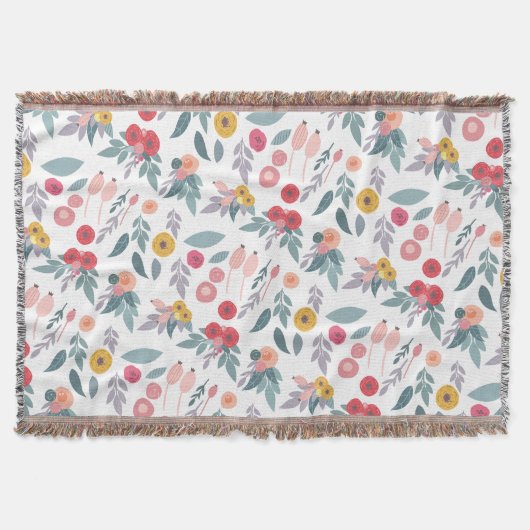 Farbenfrohe moderne Hübsche Blumenmuster Decke (Vorderseite)