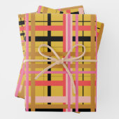Farbenfrohe, moderne, Karierte Gestaltung in Gelb Geschenkpapier Set (Beispiel)