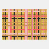 Farbenfrohe, moderne, Karierte Gestaltung in Gelb Geschenkpapier Set (Vorderseite)