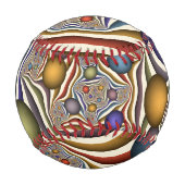 Farbenfrohe moderne Kunst des Abstrakten Fraktals Baseball (Rückseite)