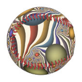 Farbenfrohe moderne Kunst des Abstrakten Fraktals Baseball (Vorderseite Links)