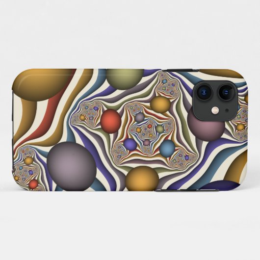 Farbenfrohe moderne Kunst des Abstrakten Fraktals Case-Mate iPhone Hülle (Rückseite (Horizontal))
