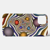 Farbenfrohe moderne Kunst des Abstrakten Fraktals Case-Mate iPhone Hülle (Rückseite (Horizontal))