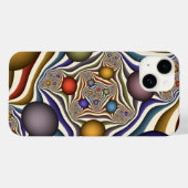 Farbenfrohe moderne Kunst des Abstrakten Fraktals Case-Mate iPhone Hülle (Rückseite (Horizontal))