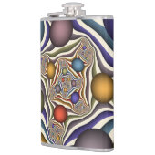 Farbenfrohe moderne Kunst des Abstrakten Fraktals Flachmann (Links)