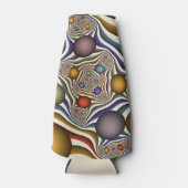 Farbenfrohe moderne Kunst des Abstrakten Fraktals Flaschenkühler (Vorderseite)