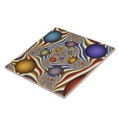 Farbenfrohe moderne Kunst des Abstrakten Fraktals Fliese (Seite)