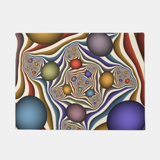 Farbenfrohe moderne Kunst des Abstrakten Fraktals Fußmatte (Vorderseite)