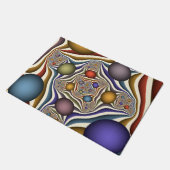 Farbenfrohe moderne Kunst des Abstrakten Fraktals Fußmatte (Schrägansicht)