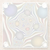 Farbenfrohe moderne Kunst des Abstrakten Fraktals Glasuntersetzer (Rückseite)