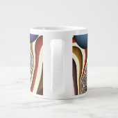 Farbenfrohe moderne Kunst des Abstrakten Fraktals Jumbo-Tasse (Rückseite)