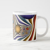 Farbenfrohe moderne Kunst des Abstrakten Fraktals Jumbo-Tasse (Rechts)