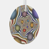 Farbenfrohe moderne Kunst des Abstrakten Fraktals Ornament Aus Glas (Vorderseite Rechts)