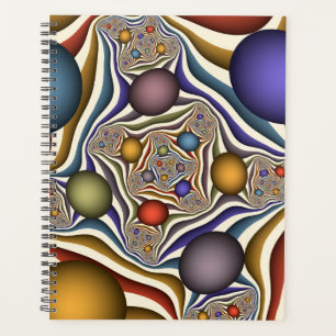 Farbenfrohe moderne Kunst des Abstrakten Fraktals Planer