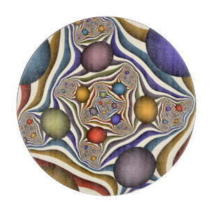 Farbenfrohe moderne Kunst des Abstrakten Fraktals Schneidebrett