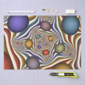 Farbenfrohe moderne Kunst des Abstrakten Fraktals Seidenpapier (Handwerk)