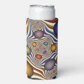 Farbenfrohe moderne Kunst des Abstrakten Fraktals Selters Dosenkühler (Seltzer Vorderseite)