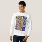 Farbenfrohe moderne Kunst des Abstrakten Fraktals Sweatshirt (Vorne ganz)
