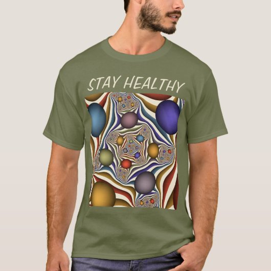 Farbenfrohe moderne Kunst des Abstrakten Fraktals T-Shirt (Vorderseite)