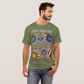 Farbenfrohe moderne Kunst des Abstrakten Fraktals T-Shirt (Vorne ganz)