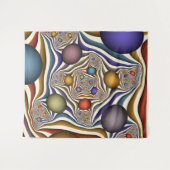 Farbenfrohe moderne Kunst des Abstrakten Fraktals Wandteppich (Vorderseite (Horizontal))